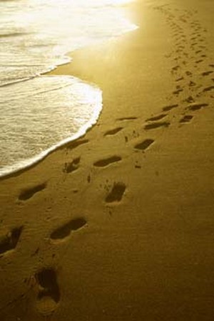 Photo of footprints in sand